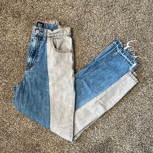 BDG Two Tone High Waisted Jeans